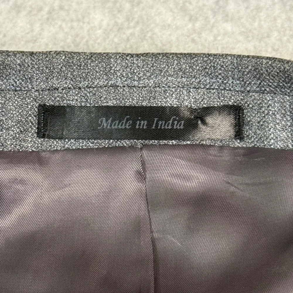 Lauren Ralph Lauren Mens 52R Silk Wool Blazer Gray Glen Plaid Sport Coat Jacket